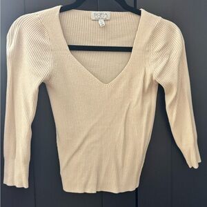 Sofia Ribbed V-Neck Sweater